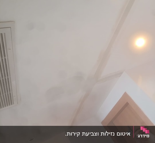 תקרה עם תאורה ודמות חלקית של אדם